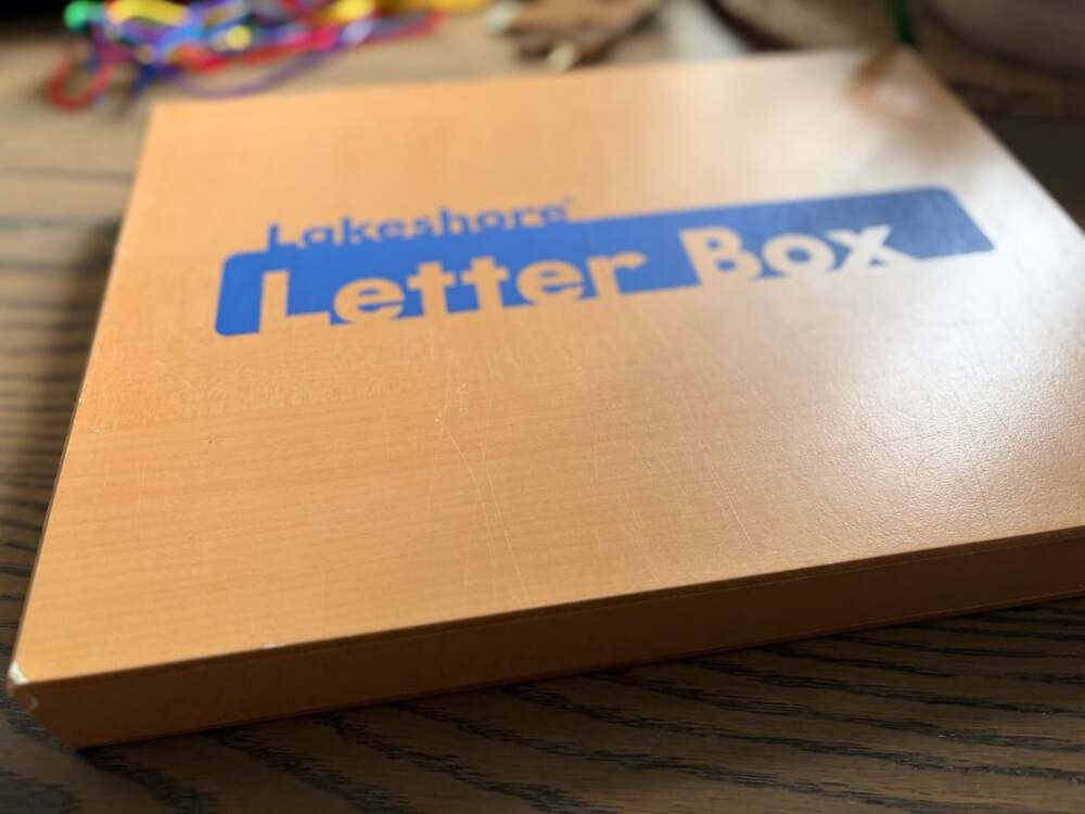 Lakeshore Wooden Letter Box Montessori Hook & Loop Letter Card Phonics Spelling